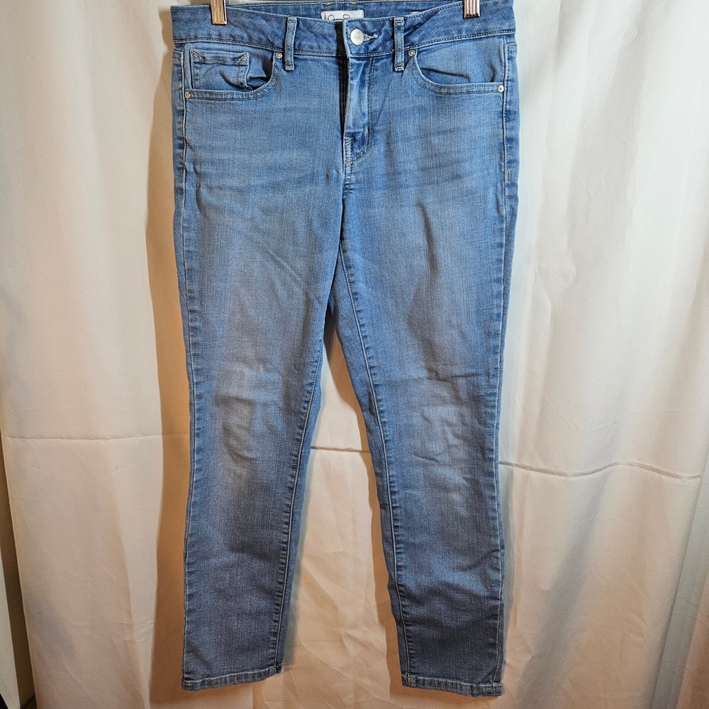 Jessica Simpson Rolled Crop Skinny‎ Jeans Light Wash Denim Size 27